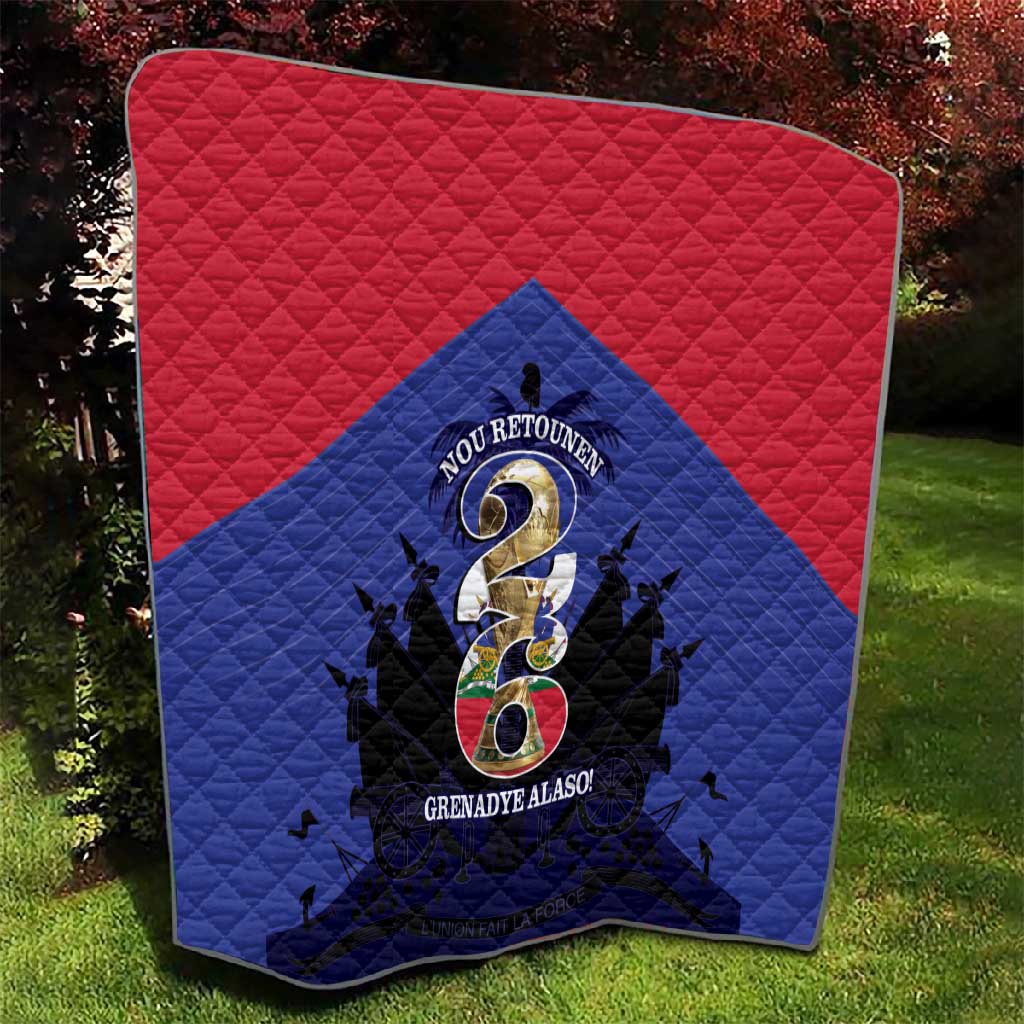 Les Grenadiers Haiti Football Quilt 2026 Nou Retounen Blue Version - African Pride