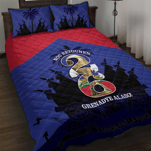Les Grenadiers Haiti Football Quilt Bed Set 2026 Nou Retounen Blue Version - African Pride