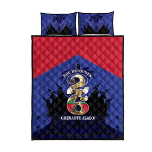 Les Grenadiers Haiti Football Quilt Bed Set 2026 Nou Retounen Blue Version - African Pride