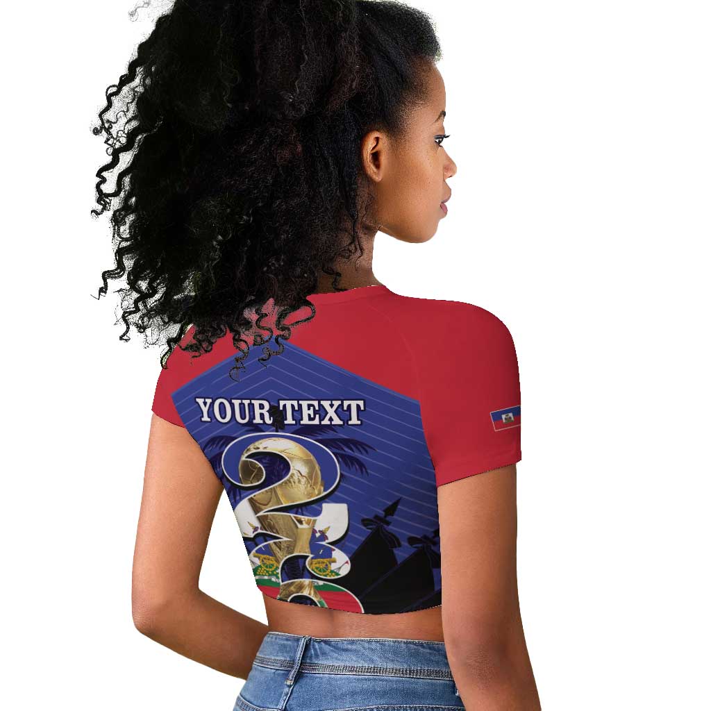 Personalized Les Grenadiers Haiti Football Raglan Cropped T shirt 2026 Nou Retounen Blue Version - African Pride