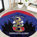 Les Grenadiers Haiti Football Round Carpet 2026 Nou Retounen Blue Version - African Pride