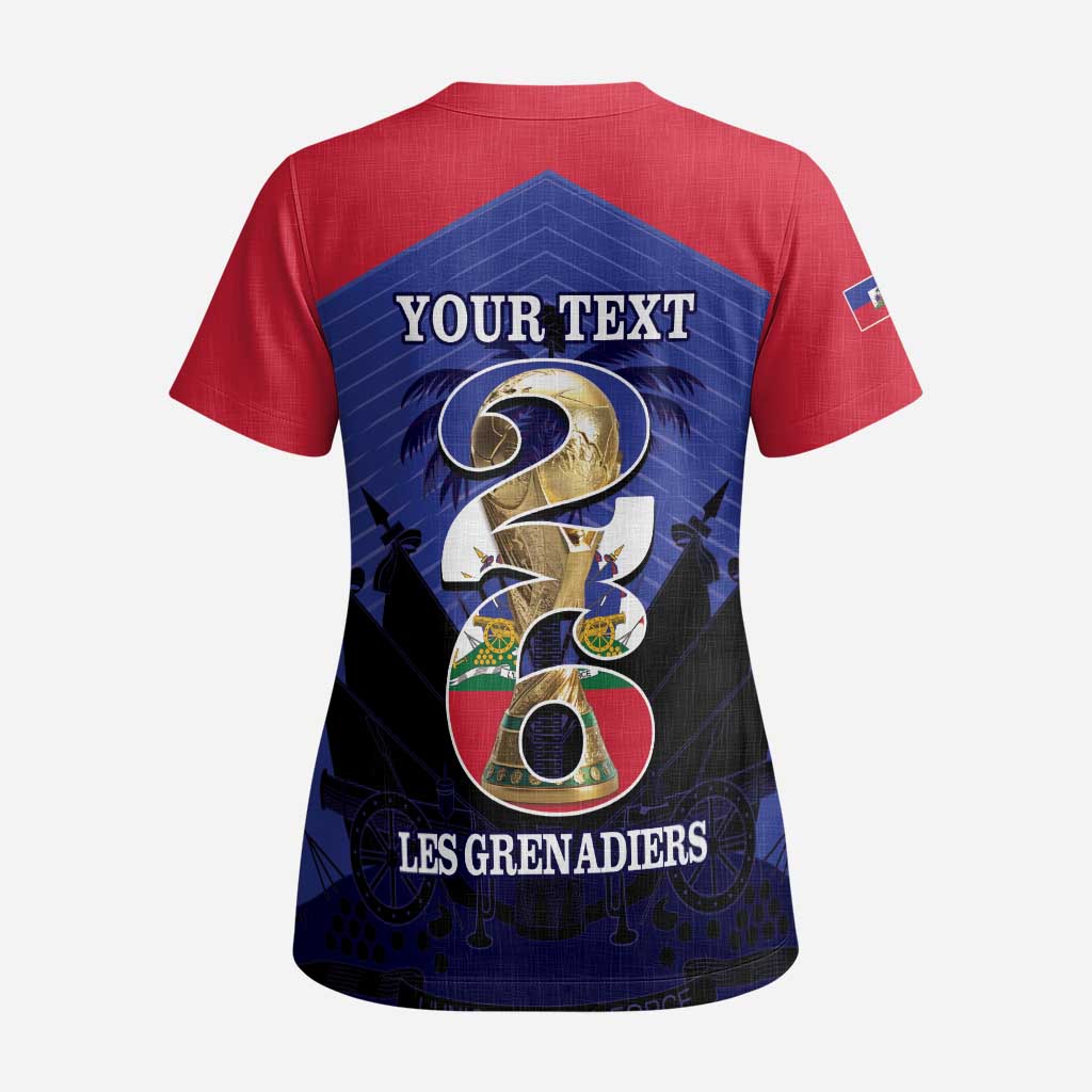 Personalized Les Grenadiers Haiti Football Scrub Top 2026 Nou Retounen Blue Version - African Pride