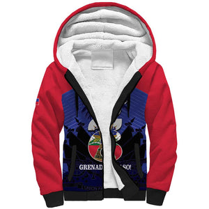 Personalized Les Grenadiers Haiti Football Sherpa Hoodie 2026 Nou Retounen Blue Version - African Pride
