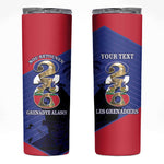 Personalized Les Grenadiers Haiti Football Skinny Tumbler 2026 Nou Retounen Blue Version - African Pride