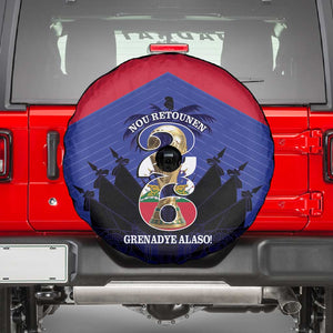 Les Grenadiers Haiti Football Spare Tire Cover 2026 Nou Retounen Blue Version - African Pride