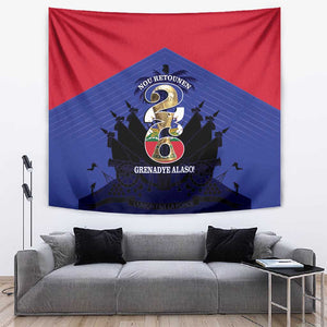 Les Grenadiers Haiti Football Tapestry 2026 Nou Retounen Blue Version - African Pride