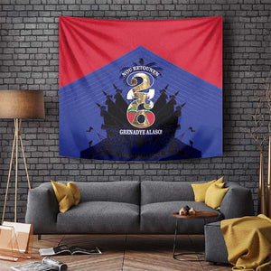 Les Grenadiers Haiti Football Tapestry 2026 Nou Retounen Blue Version - African Pride