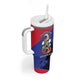 Personalized Les Grenadiers Haiti Football Tumbler With Handle 2026 Nou Retounen Blue Version - African Pride