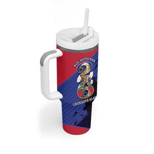 Personalized Les Grenadiers Haiti Football Tumbler With Handle 2026 Nou Retounen Blue Version - African Pride