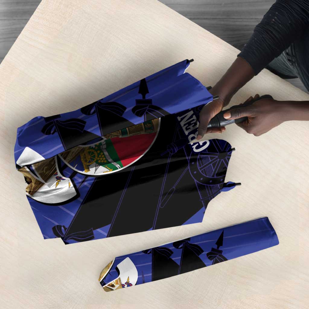 Les Grenadiers Haiti Football Umbrella 2026 Nou Retounen Blue Version