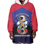 Personalized Les Grenadiers Haiti Football Wearable Blanket Hoodie 2026 Nou Retounen Blue Version - African Pride