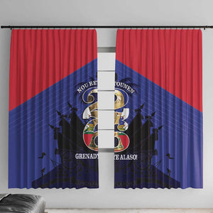 Les Grenadiers Haiti Football Window Curtain 2026 Nou Retounen Blue Version - African Pride