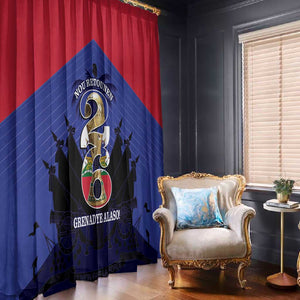 Les Grenadiers Haiti Football Window Curtain 2026 Nou Retounen Blue Version - African Pride