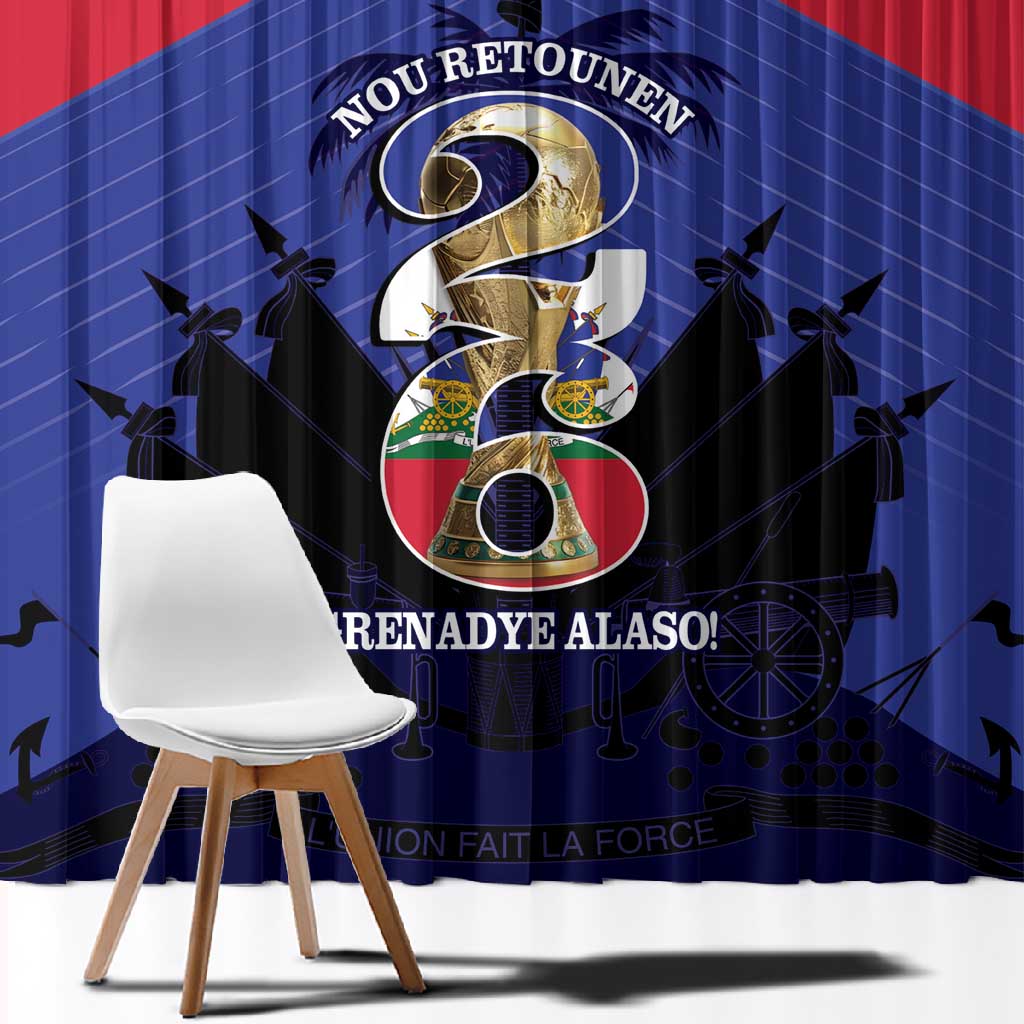 Les Grenadiers Haiti Football Window Curtain 2026 Nou Retounen Blue Version - African Pride