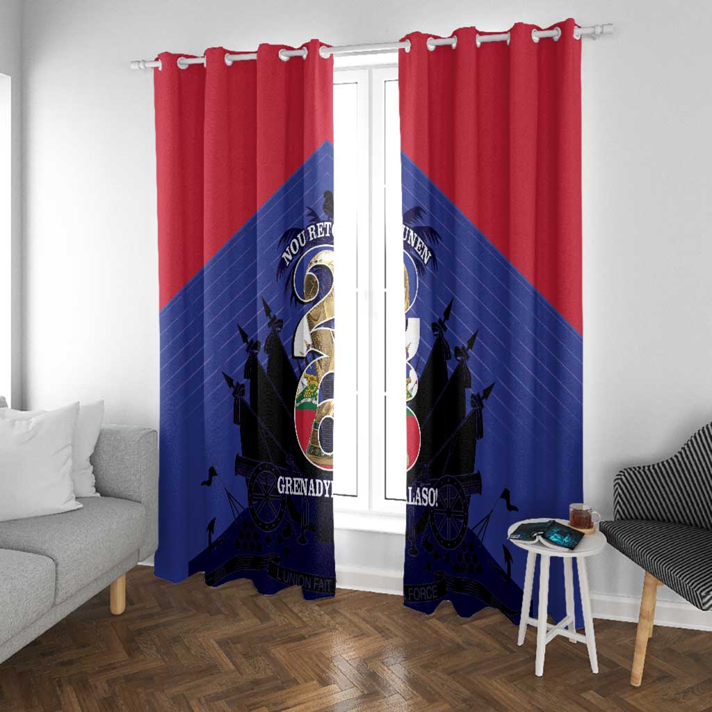 Les Grenadiers Haiti Football Window Curtain 2026 Nou Retounen Blue Version - African Pride