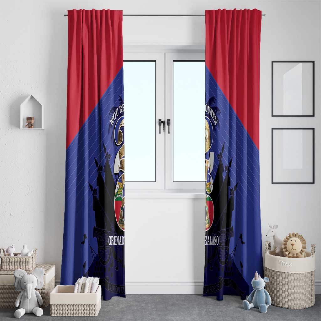 Les Grenadiers Haiti Football Window Curtain 2026 Nou Retounen Blue Version - African Pride