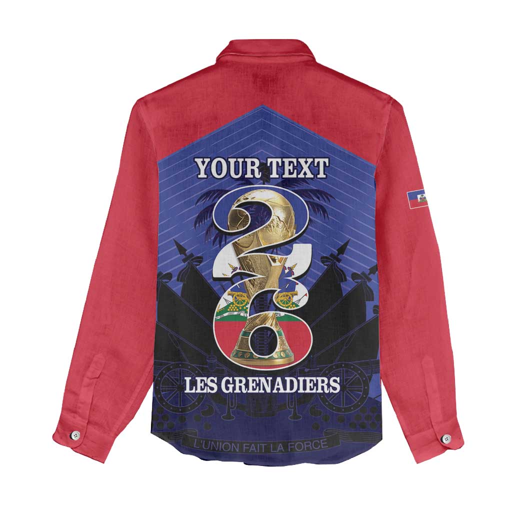Personalized Les Grenadiers Haiti Football Women Casual Shirt 2026 Nou Retounen Blue Version - African Pride
