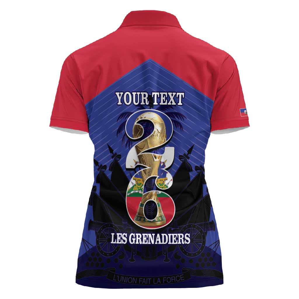 Personalized Les Grenadiers Haiti Football Women Polo Shirt 2026 Nou Retounen Blue Version - African Pride