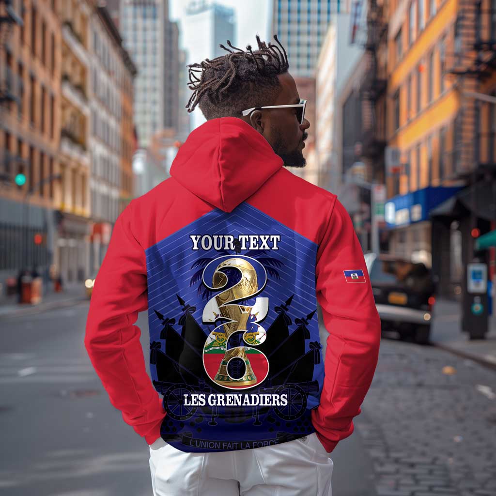 Personalized Les Grenadiers Haiti Football Zip Hoodie 2026 Nou Retounen Blue Version - African Pride