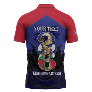 Personalized Les Grenadiers Haiti Football Zipper Polo Shirt 2026 Nou Retounen Blue Version