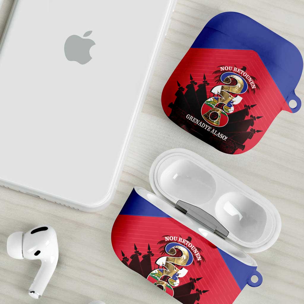 Les Grenadiers Haiti Football AirPods Case 2026 Nou Retounen Red Version