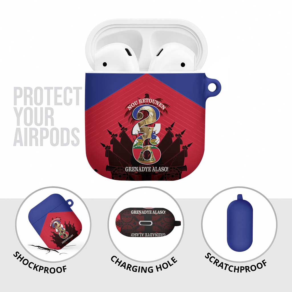 Les Grenadiers Haiti Football AirPods Case 2026 Nou Retounen Red Version