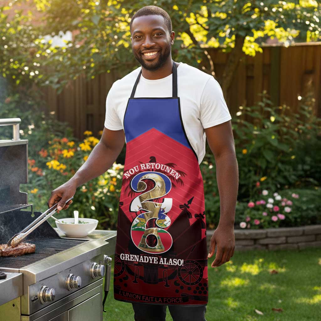 Les Grenadiers Haiti Football Apron 2026 Nou Retounen Red Version