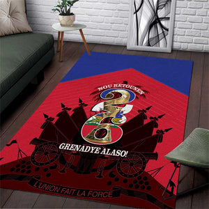 Les Grenadiers Haiti Football Area Rug 2026 Nou Retounen Red Version - African Pride