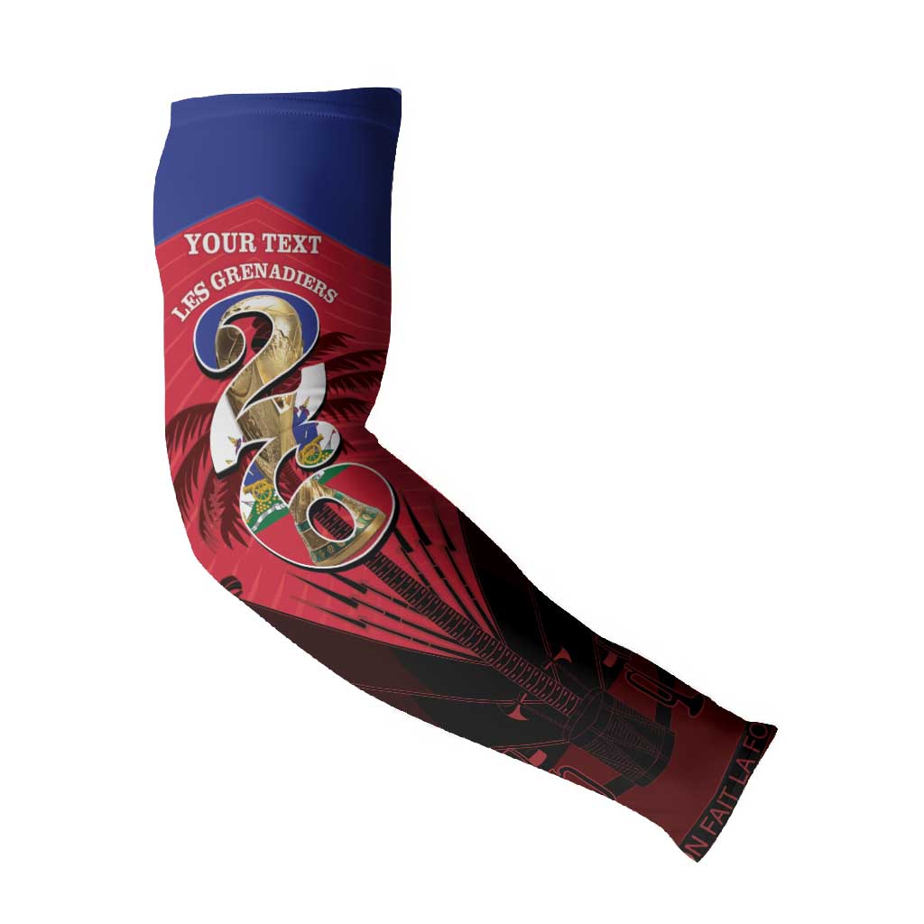 Personalized Les Grenadiers Haiti Football Arm Sleeves 2026 Nou Retounen Red Version