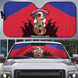 Les Grenadiers Haiti Football Auto Sun Shade 2026 Nou Retounen Red Version
