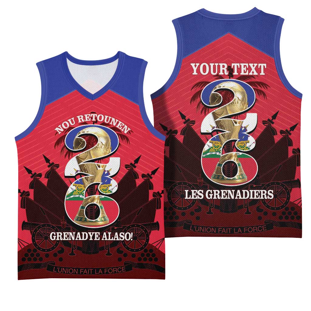 Personalized Les Grenadiers Haiti Football Basketball Jersey 2026 Nou Retounen Red Version - African Pride