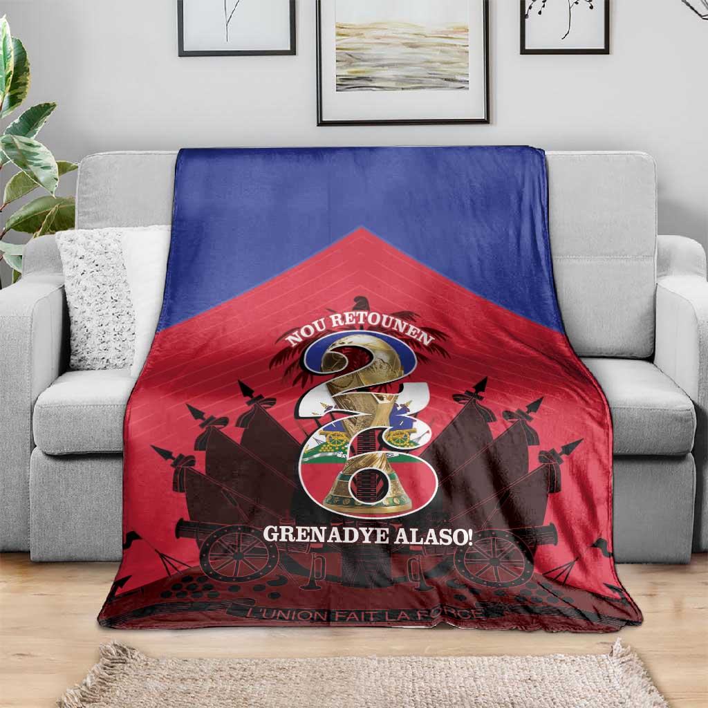 Les Grenadiers Haiti Football Blanket 2026 Nou Retounen Red Version - African Pride
