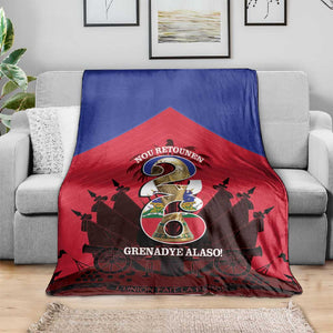 Les Grenadiers Haiti Football Blanket 2026 Nou Retounen Red Version - African Pride
