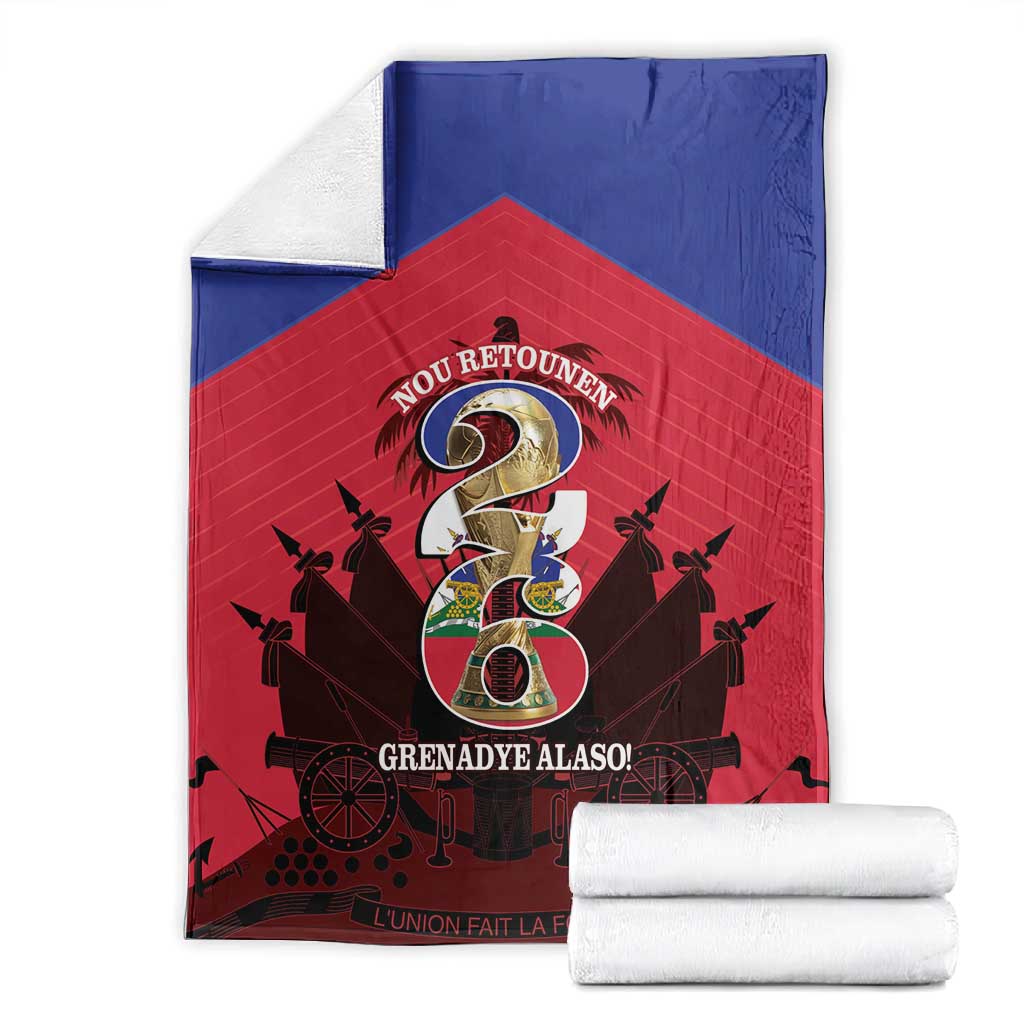 Les Grenadiers Haiti Football Blanket 2026 Nou Retounen Red Version - African Pride