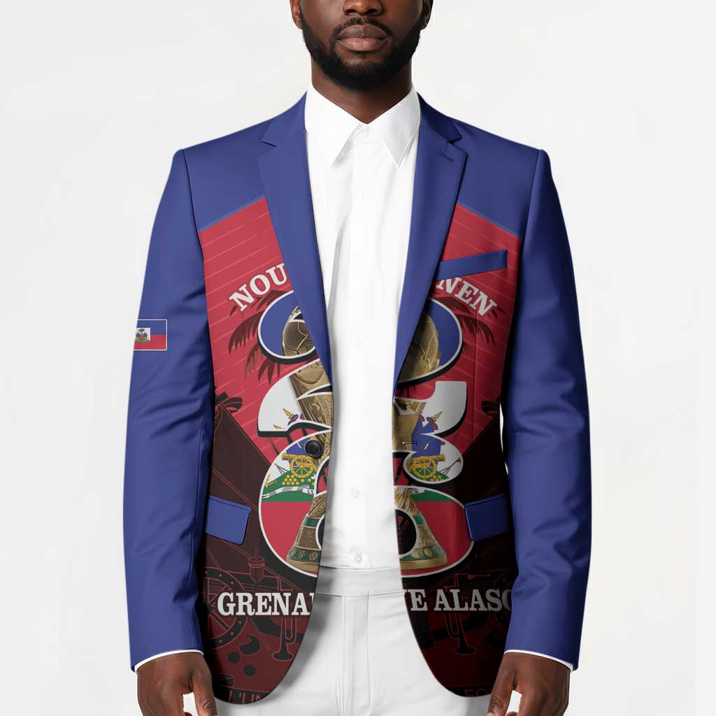 Personalized Les Grenadiers Haiti Football Blazer 2026 Nou Retounen Red Version