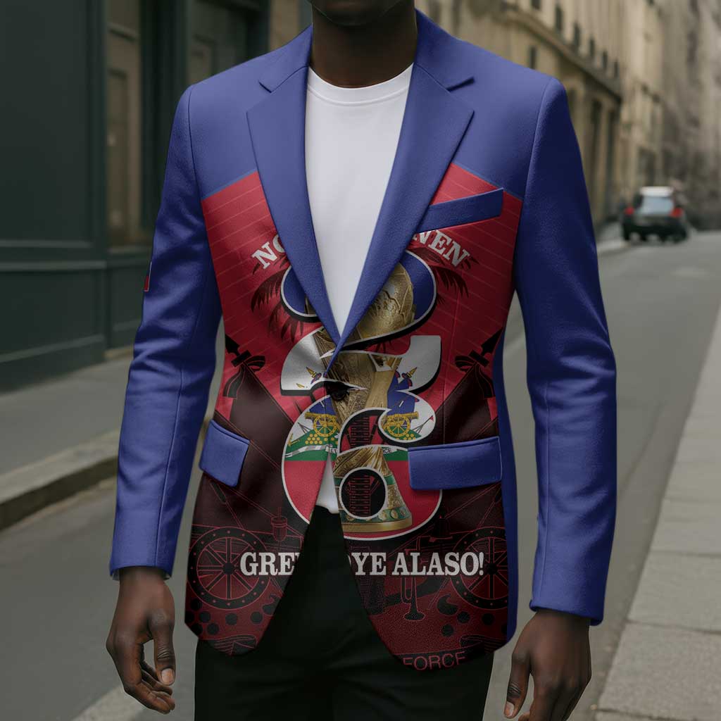 Personalized Les Grenadiers Haiti Football Blazer 2026 Nou Retounen Red Version