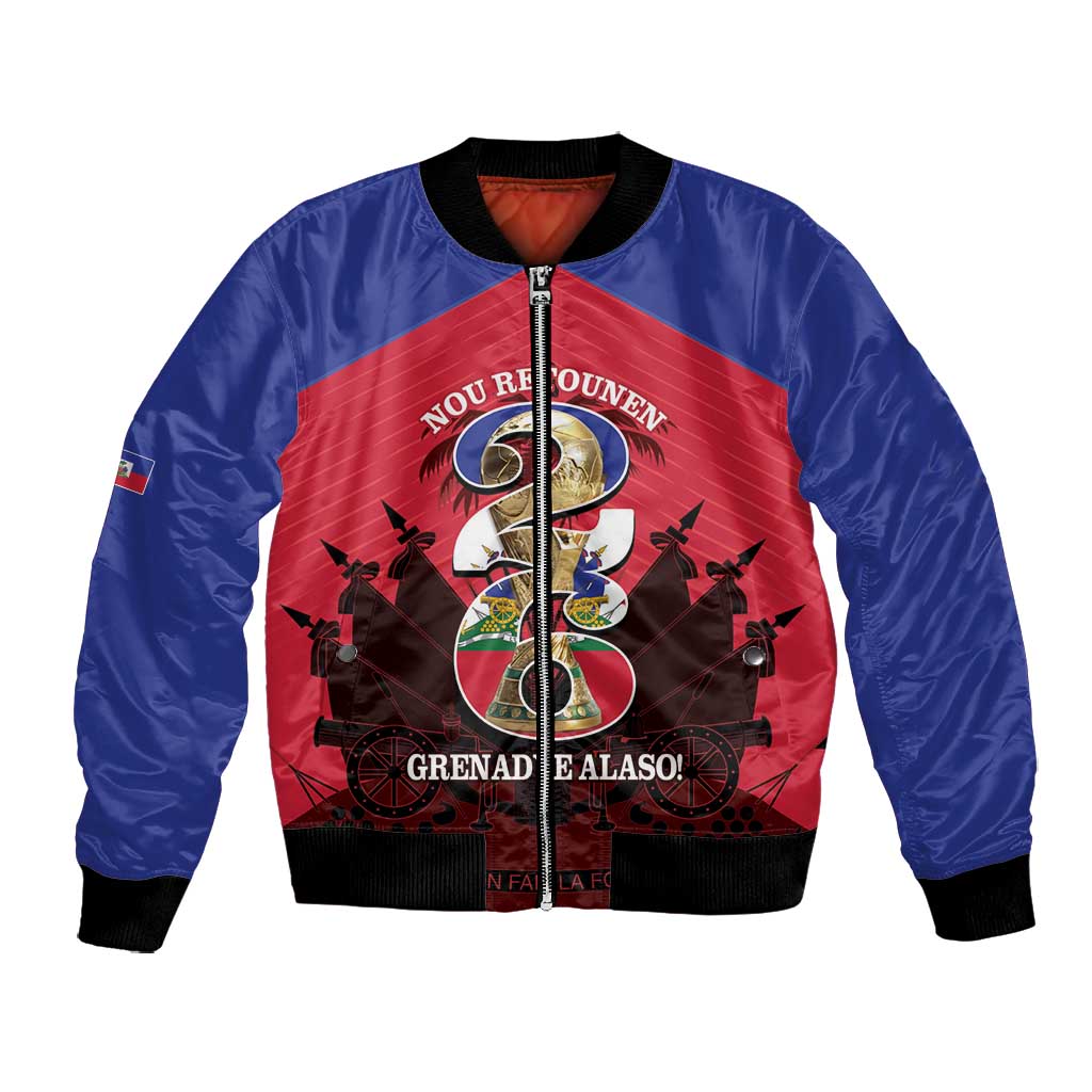 Personalized Les Grenadiers Haiti Football Bomber Jacket 2026 Nou Retounen Red Version - African Pride