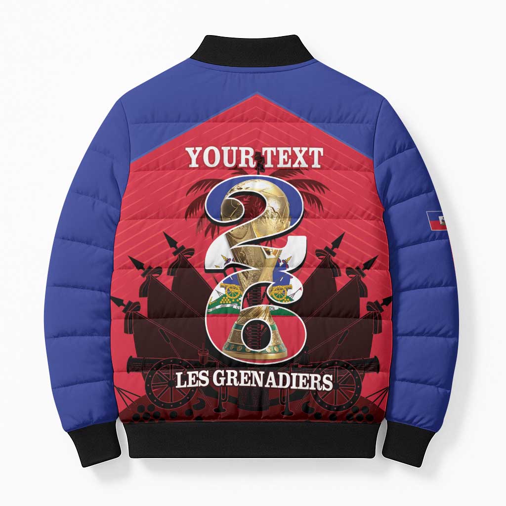 Personalized Les Grenadiers Haiti Football Bomber Puffer Jacket 2026 Nou Retounen Red Version