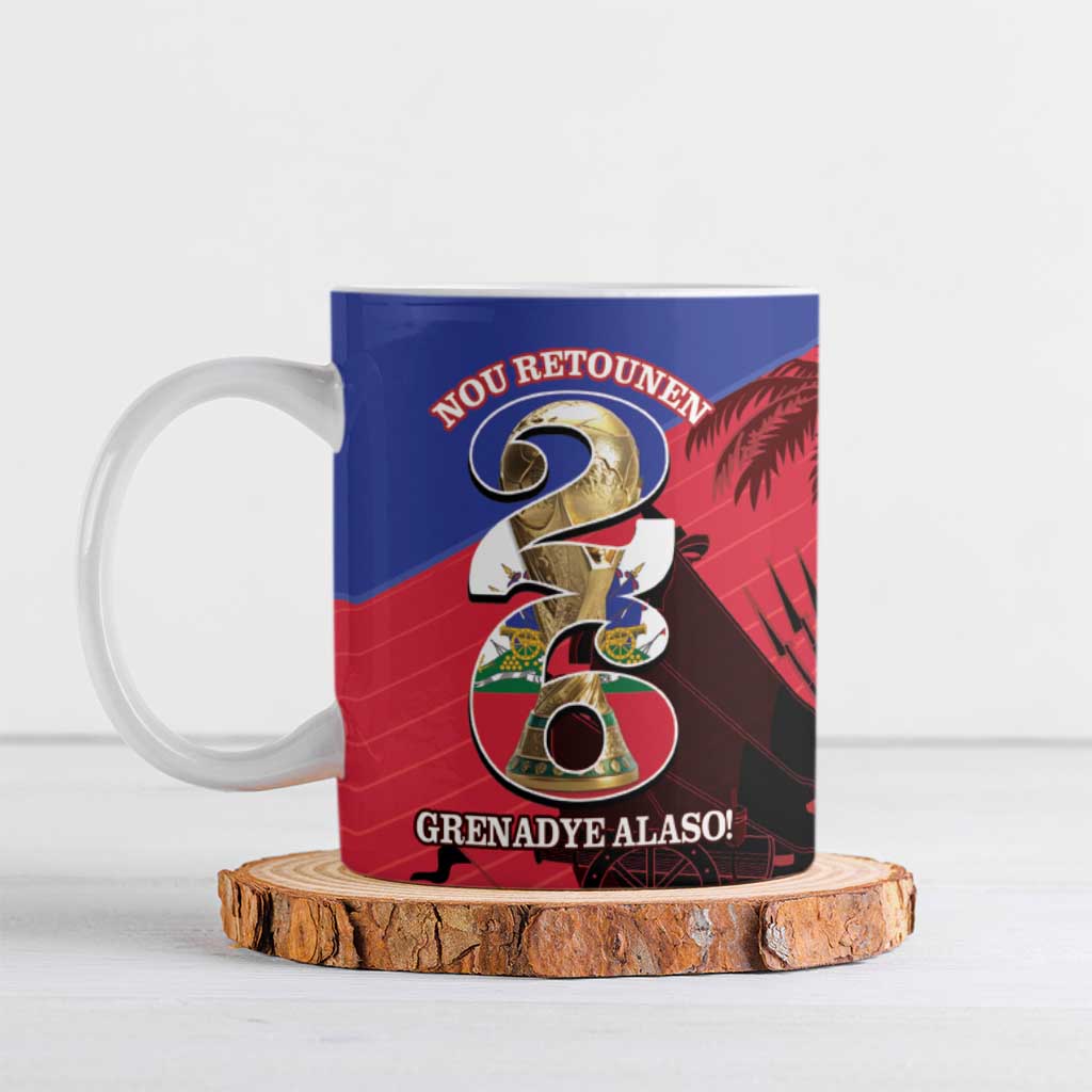 Personalized Les Grenadiers Haiti Football Ceramic Mug 2026 Nou Retounen Red Version