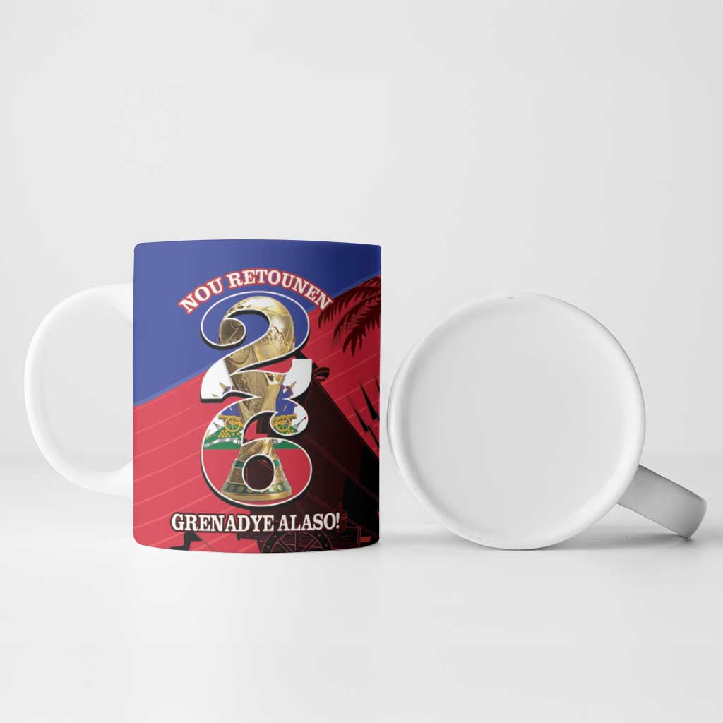 Personalized Les Grenadiers Haiti Football Ceramic Mug 2026 Nou Retounen Red Version