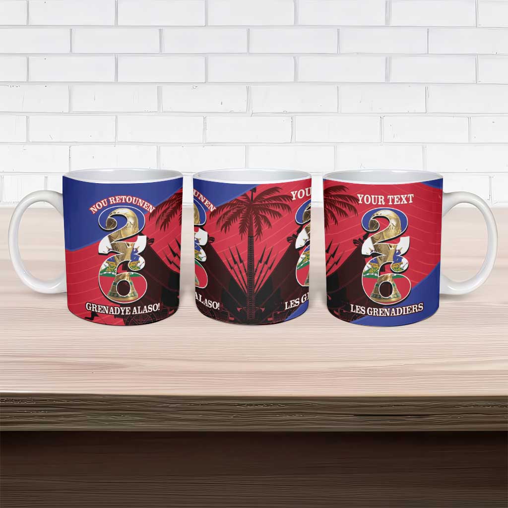 Personalized Les Grenadiers Haiti Football Ceramic Mug 2026 Nou Retounen Red Version