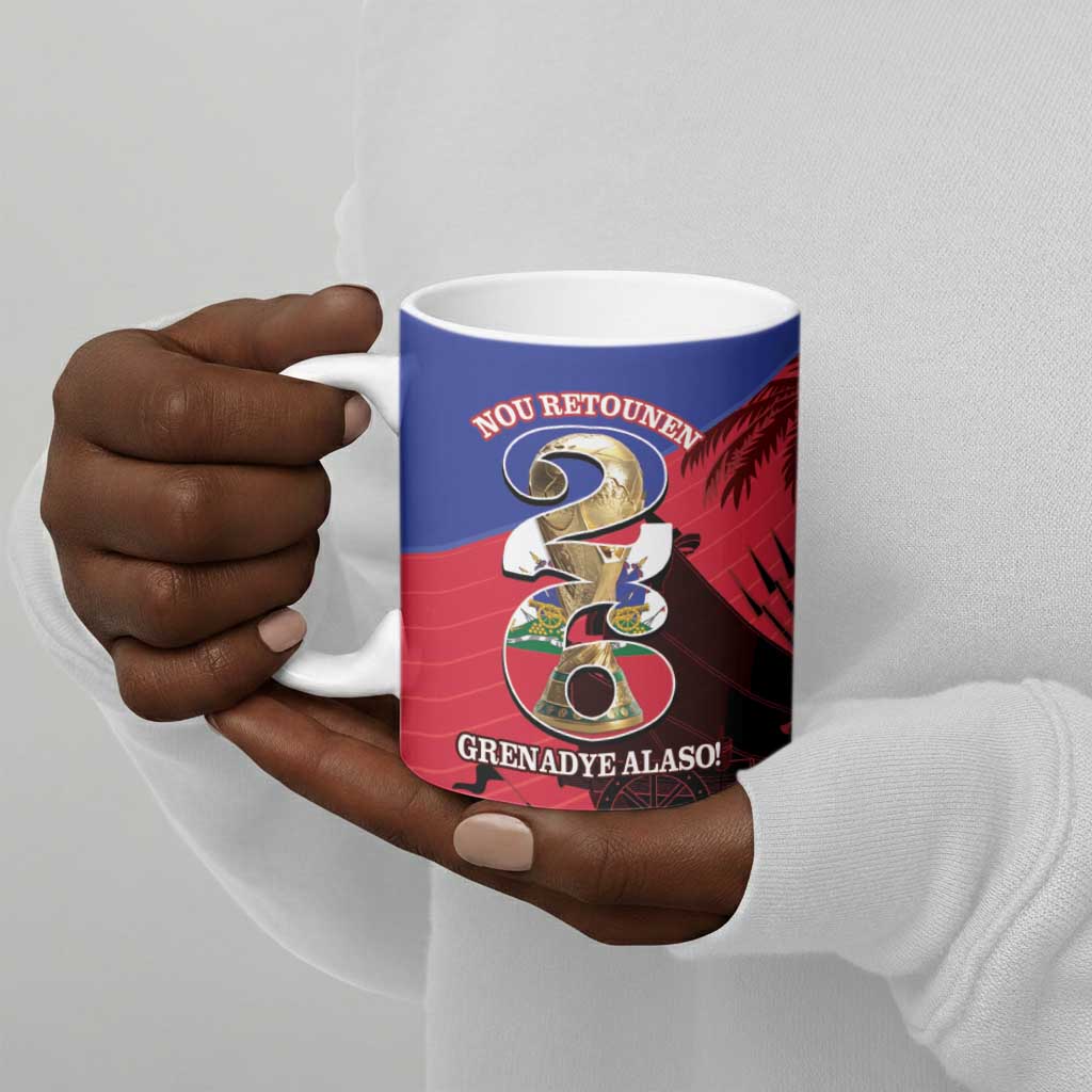 Personalized Les Grenadiers Haiti Football Ceramic Mug 2026 Nou Retounen Red Version