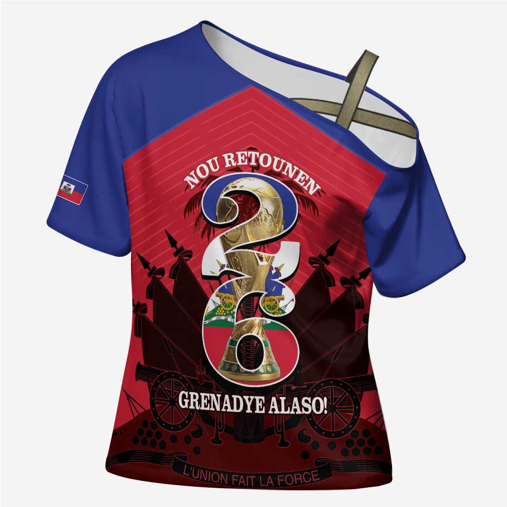 Personalized Les Grenadiers Haiti Football Cross Shoulder Shirt 2026 Nou Retounen Red Version