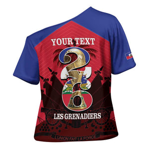 Personalized Les Grenadiers Haiti Football Cross Shoulder Shirt 2026 Nou Retounen Red Version