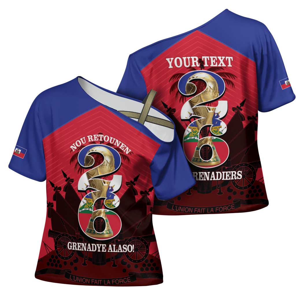 Personalized Les Grenadiers Haiti Football Cross Shoulder Shirt 2026 Nou Retounen Red Version