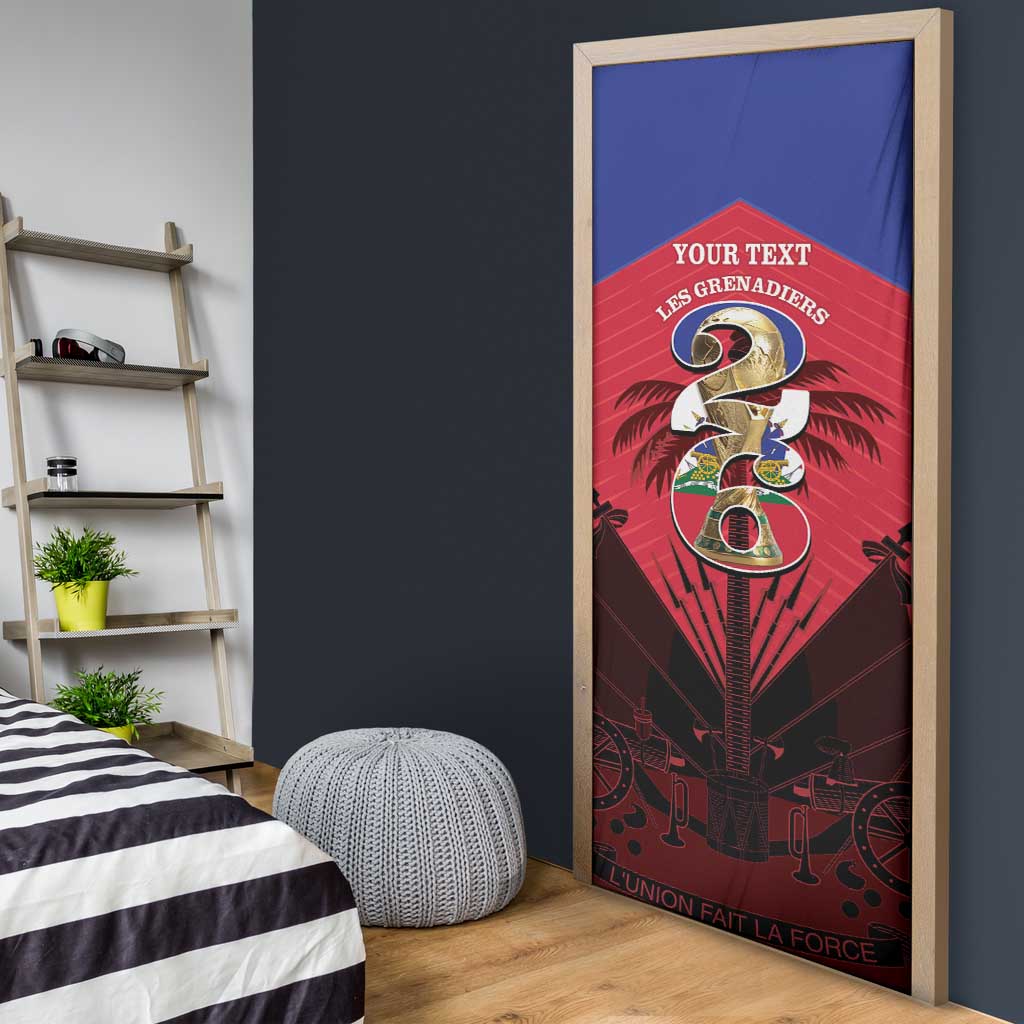 Personalized Les Grenadiers Haiti Football Door Cover 2026 Nou Retounen Red Version
