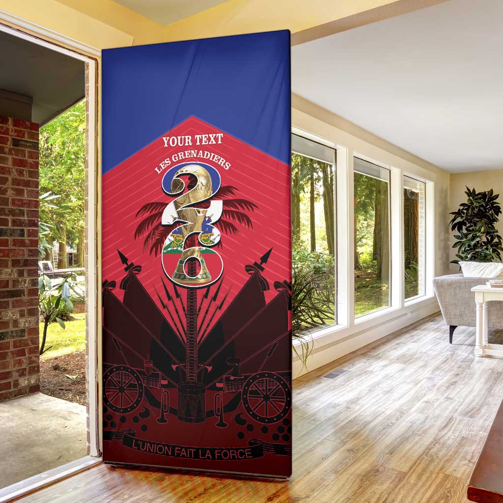 Personalized Les Grenadiers Haiti Football Door Cover 2026 Nou Retounen Red Version