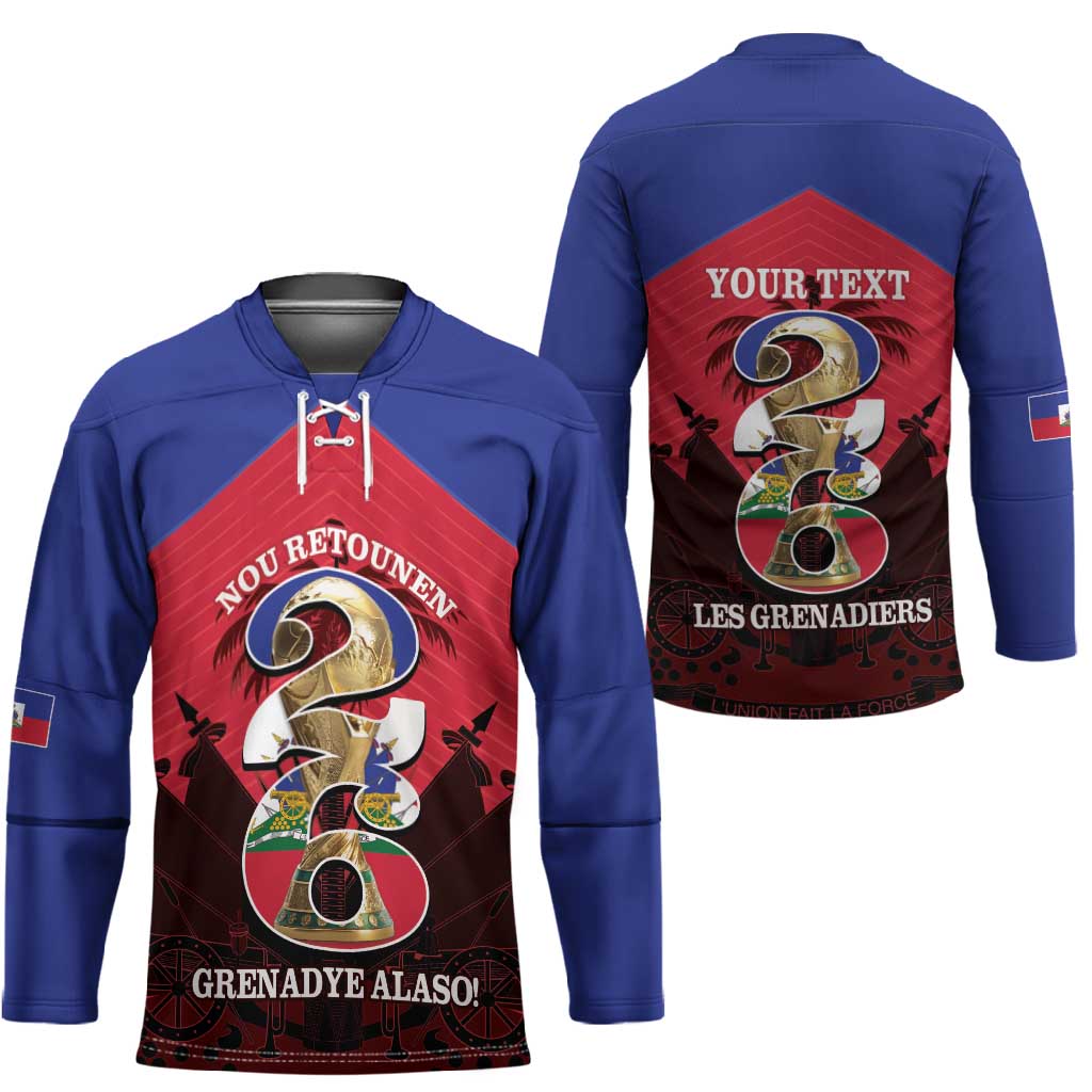 Personalized Les Grenadiers Haiti Football Hockey Jersey 2026 Nou Retounen Red Version