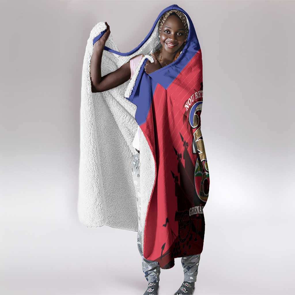 Les Grenadiers Haiti Football Hooded Blanket 2026 Nou Retounen Red Version - African Pride