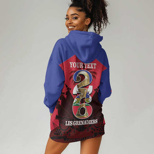 Personalized Les Grenadiers Haiti Football Hoodie Dress 2026 Nou Retounen Red Version - African Pride